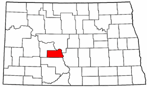 North Dakota Map showing Oliver County