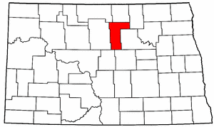 North Dakota Map showing Pierce County