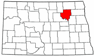 North Dakota Map showing Ramsey County