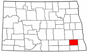North Dakota Map showing Ransom County