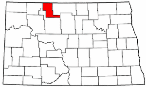 North Dakota Map showing Renville County