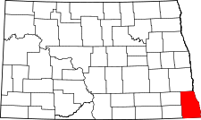 North Dakota Map showing Richland County
