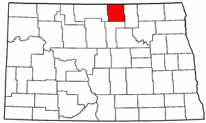 North Dakota Map showing Rolette County