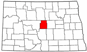 North Dakota Map showing Sheridan County