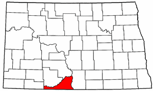 North Dakota Map showing Sioux County
