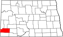 North Dakota Map showing Slope County
