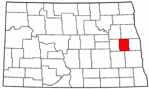 North Dakota Map showing Steele County