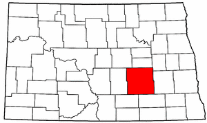 North Dakota Map showing Stutsman County