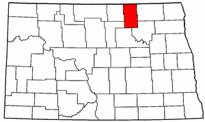 North Dakota Map showing Towner County