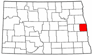 North Dakota Map showing Traill County