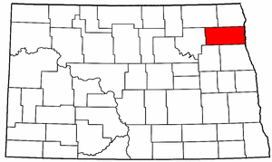 North Dakota Map showing Walsh County