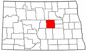 North Dakota Map showing Wells County