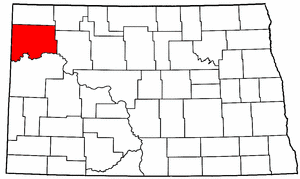 North Dakota Map showing Williams County
