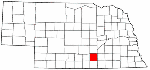 Nebraska Map showing Adams County
