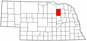 Nebraska Map showing Antelope County