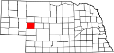 Nebraska Map showing Arthur County