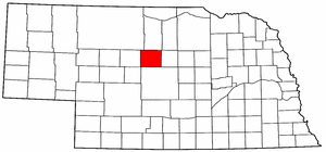 Nebraska Map showing Blaine County