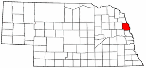 Nebraska Map showing Burt County