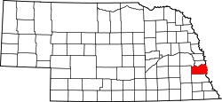 Nebraska Map showing Cass County