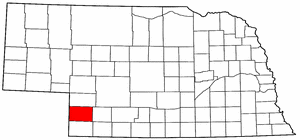 Nebraska Map showing Chase County