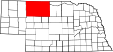 Nebraska Map showing Cherry County