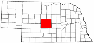 Nebraska Map showing Custer County
