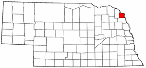 Nebraska Map showing Dakota County
