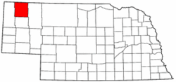 Nebraska Map showing Dawes County