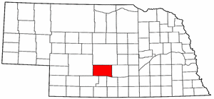 Nebraska Map showing Dawson County