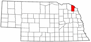 Nebraska Map showing Dixon County