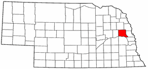 Nebraska Map showing Dodge County