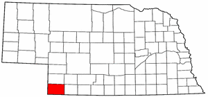 Nebraska Map showing Dundy County