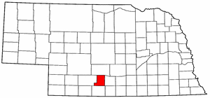 Nebraska Map showing Gosper County