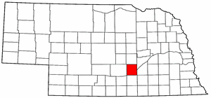 Nebraska Map showing Hall County