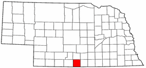 Nebraska Map showing Harlan County