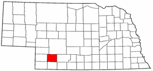 Nebraska Map showing Hayes County