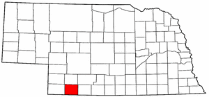 Nebraska Map showing Hitchcock County