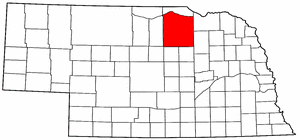 Nebraska Map showing Holt County