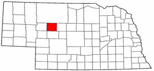 Nebraska Map showing Hooker County