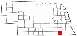 Nebraska Map showing Jefferson County