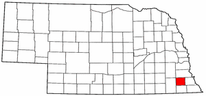 Nebraska Map showing Johnson County