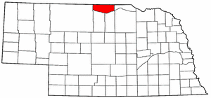 Nebraska Map showing Keya Paha County