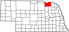 Nebraska Map showing Knox County