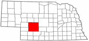 Nebraska Map showing Lincoln County