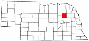 Nebraska Map showing Madison County