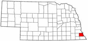 Nebraska Map showing Nemaha County