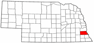 Nebraska Map showing Otoe County