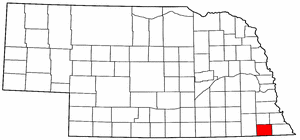 Nebraska Map showing Pawnee County