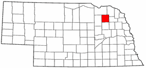 Nebraska Map showing Pierce County