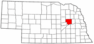 Nebraska Map showing Platte County